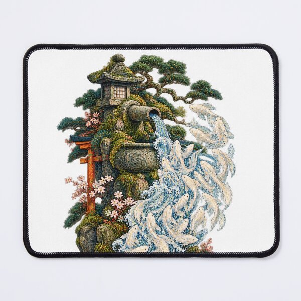Item preview, The Fountain of the White Fish – Mystical Japanese Ukiyo-e Waterfall designed and sold by Substance_life.