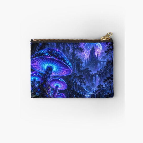 Item preview, Neon Mushroom Forest Neon Dreamscape Art designed and sold by Inkworksbyshery.