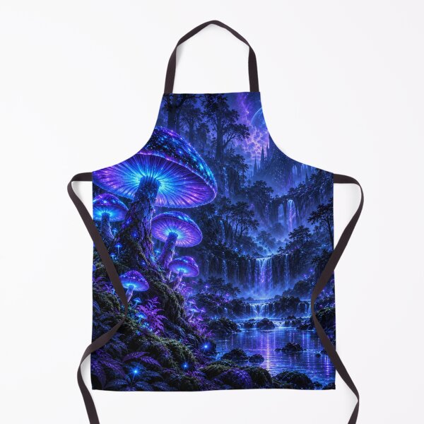 Item preview, Neon Mushroom Forest Neon Dreamscape Art designed and sold by Inkworksbyshery.