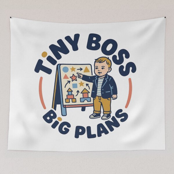 Item preview, Tiny Boss Big Plans Funny Future CEO Toddler Vintage Cartoon Art designed and sold by mood-draftsman.