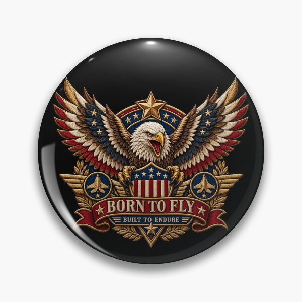 Item preview, Embroidered Eagle Aviation Patch – Born to Fly, Built to Endure designed and sold by Emoji Emblems.