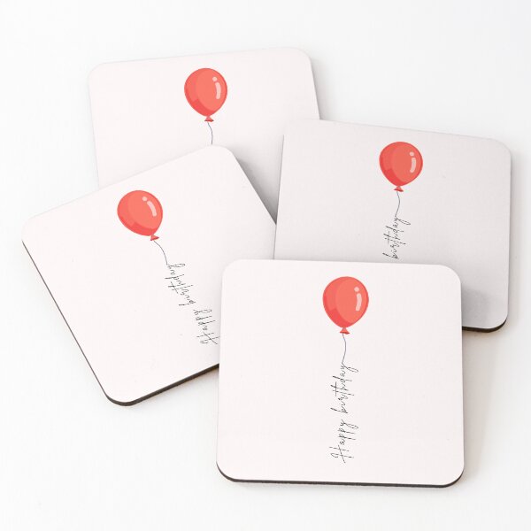 Item preview, Minimalist Red Balloon Birthday Script designed and sold by creativerooney.