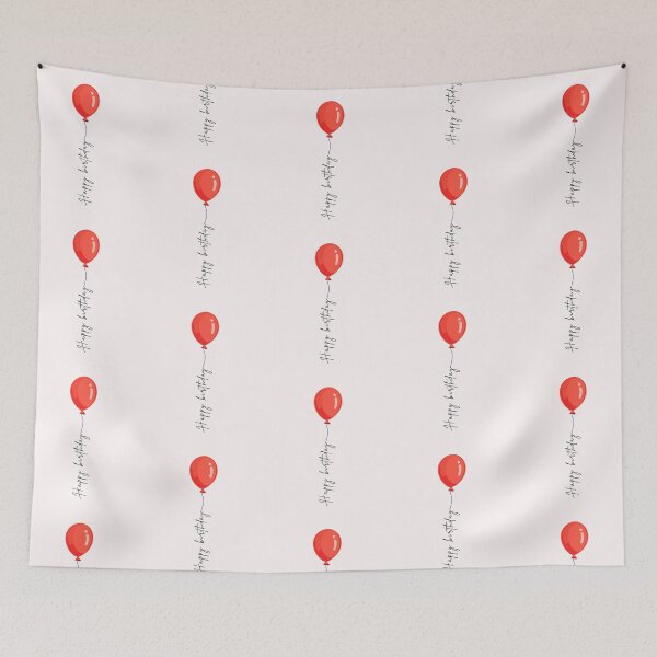Item preview, Minimalist Red Balloon Birthday Script designed and sold by creativerooney.