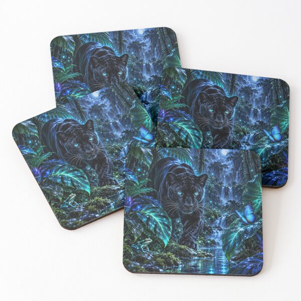 Item preview, Bioluminescent Jungle Neon Dreamscape Art designed and sold by Inkworksbyshery.