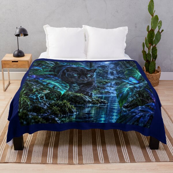 Item preview, Bioluminescent Jungle Neon Dreamscape Art designed and sold by Inkworksbyshery.