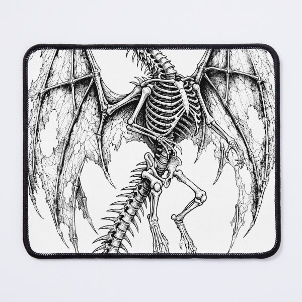 Item preview, Skeletal Dragon - Undead Bone Beast Ink Illustration designed and sold by DragonSerpent Ink.