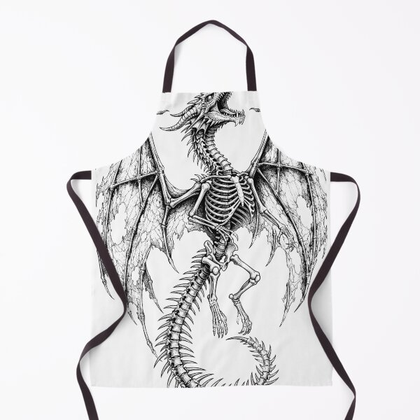Item preview, Skeletal Dragon - Undead Bone Beast Ink Illustration designed and sold by DragonSerpent Ink.