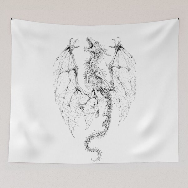 Item preview, Scorpion-Tail Skeleton Dragon - Bone Beast Ink Art designed and sold by DragonSerpent Ink.