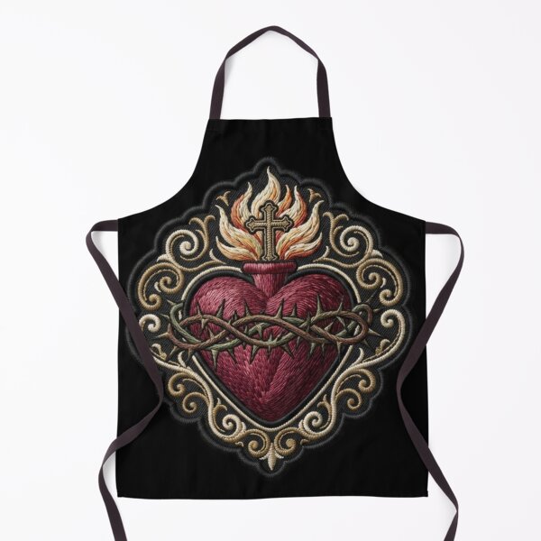 Item preview, Sacred Heart of Jesus Vintage Embroidered Patch Style designed and sold by MantoSagrado.