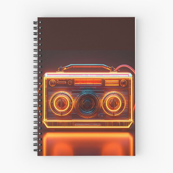 Item preview, Vintage Boombox Neon, 3d Render, Warm Orange designed and sold by Checho30.