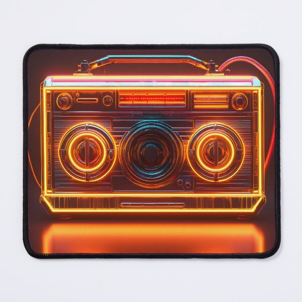 Item preview, Vintage Boombox Neon, 3d Render, Warm Orange designed and sold by Checho30.