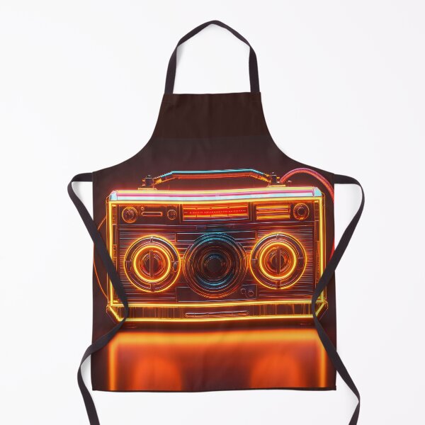 Artikelvorschau, Vintage-Boombox-Neon, 3D-Rendering, warmes Orange entworfen und verkauft von Checho30.