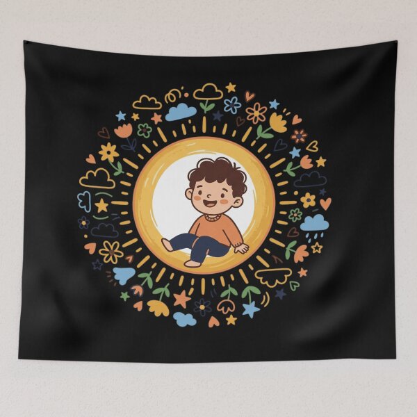 Item preview, You Are My Sunshine Cute Toddler Boy Folk Art Nursery Sunburst designed and sold by mood-draftsman.