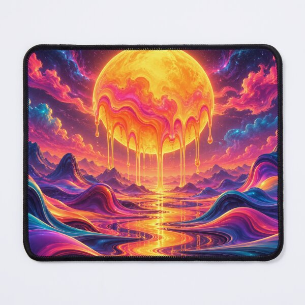 Item preview, Melting Sun Landscape Neon Dreamscape Art designed and sold by Inkworksbyshery.