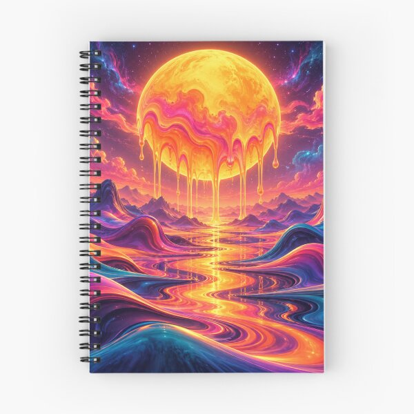 Item preview, Melting Sun Landscape Neon Dreamscape Art designed and sold by Inkworksbyshery.