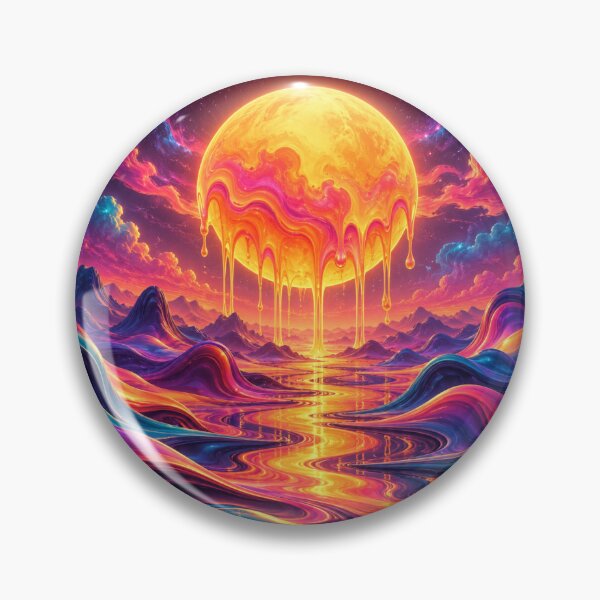 Item preview, Melting Sun Landscape Neon Dreamscape Art designed and sold by Inkworksbyshery.