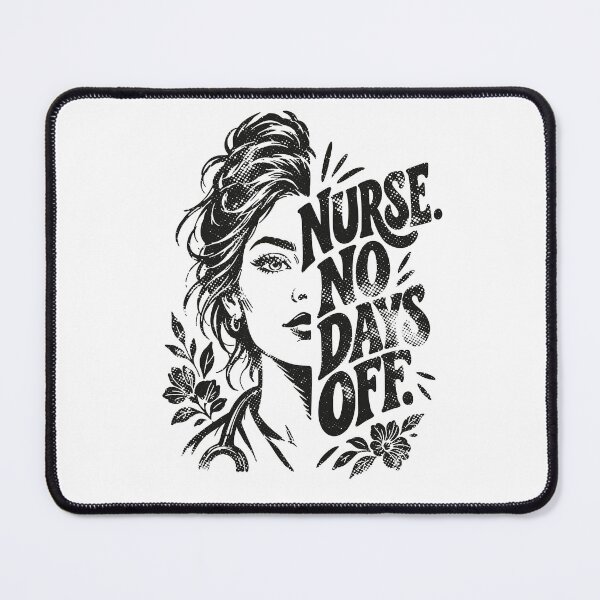 Item preview, Nurse No Days Off Bold Typography Portrait designed and sold by KiwyStudio.