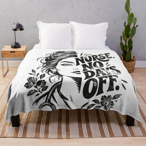 Item preview, Nurse No Days Off Bold Typography Portrait designed and sold by KiwyStudio.