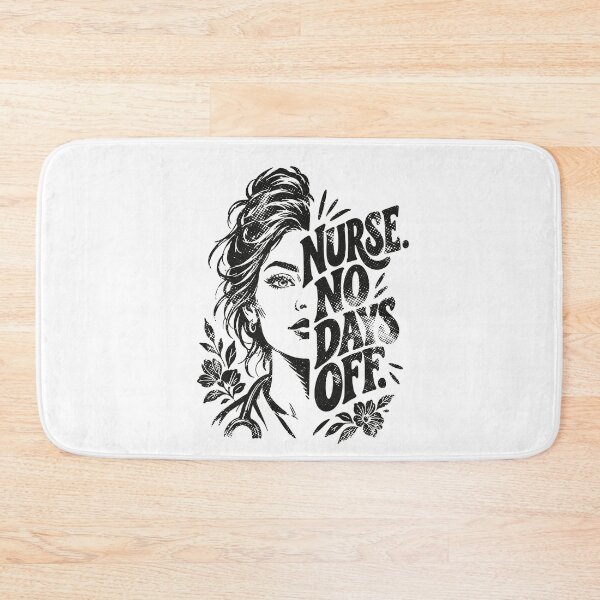 Item preview, Nurse No Days Off Bold Typography Portrait designed and sold by KiwyStudio.