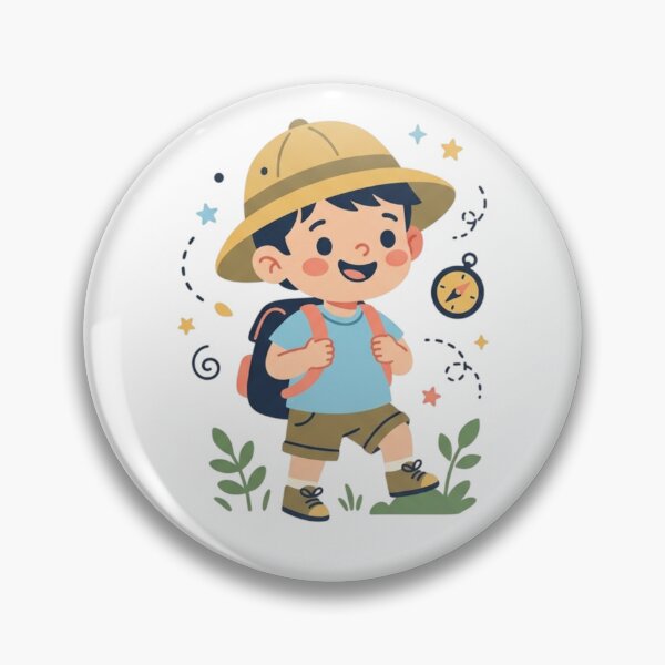 Item preview, Little Explorer Safari Hat Outdoor Hiking Adventure Vintage Cartoon Art designed and sold by mood-draftsman.