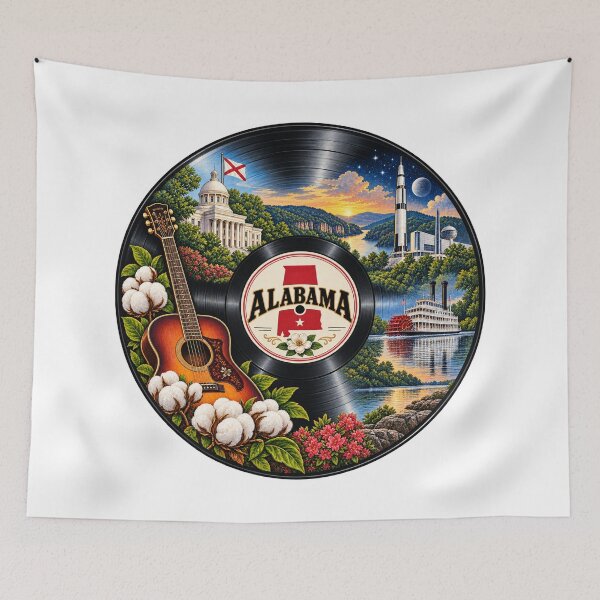 Artikelvorschau, Alabama Vinyl-Schallplatte entworfen und verkauft von Whimspired By Paxx.