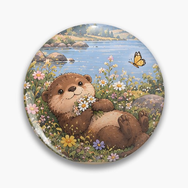 Item preview, Otter & Flowers – Botanical Otter Design designed and sold by KWW SHOP.