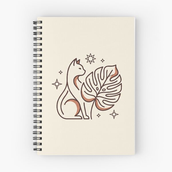 Item preview, Cat and Monstera Leaf - Minimalist Monoline Flora Sticker designed and sold by MissoStudio.