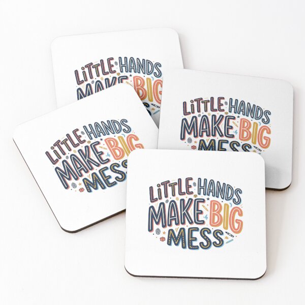 Item preview, Little Hands Make Big Mess Funny Parenting Toddler Inline Typography Art designed and sold by mood-draftsman.