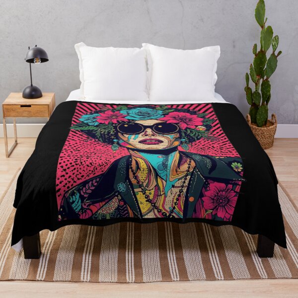 Item preview, Neon Floral Pop Art: Vintage Melting Portrait designed and sold by Mythical Entanglement.
