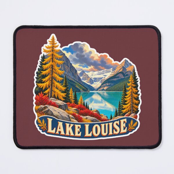 Item preview, Lake Louise Vintage Canadian Rockies Mountain Travel Print designed and sold by PinUpPizzazz.