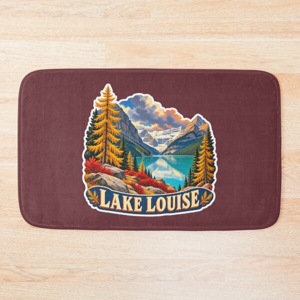 Item preview, Lake Louise Vintage Canadian Rockies Mountain Travel Print designed and sold by PinUpPizzazz.