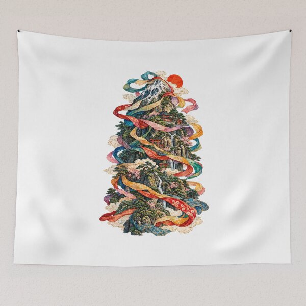 Item preview, The Sacred Mountain – Japanese Ukiyo-e Fantasy Landscape designed and sold by Substance_life.