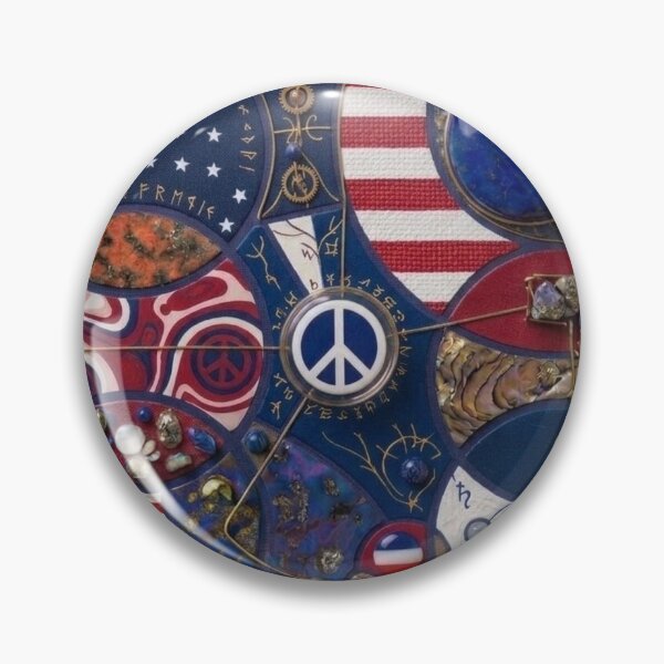 Item preview, Vintage Patriotic Peace Sign Americana Mixed Media Art designed and sold by Billys-Orbit.