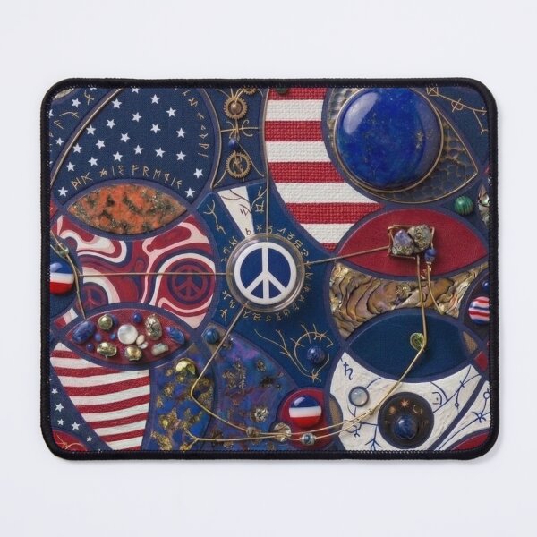 Item preview, Vintage Patriotic Peace Sign Americana Mixed Media Art designed and sold by Billys-Orbit.
