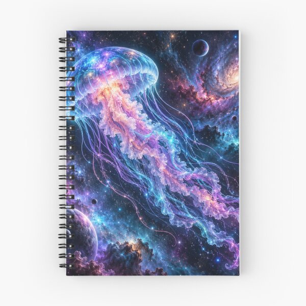 Item preview, Cosmic Jellyfish Galaxy Neon Dreamscape Art designed and sold by Inkworksbyshery.