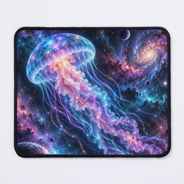 Item preview, Cosmic Jellyfish Galaxy Neon Dreamscape Art designed and sold by Inkworksbyshery.