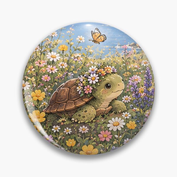 Item preview, Turtle in the Wildflowers – Botanical Turtle Design designed and sold by KWW SHOP.
