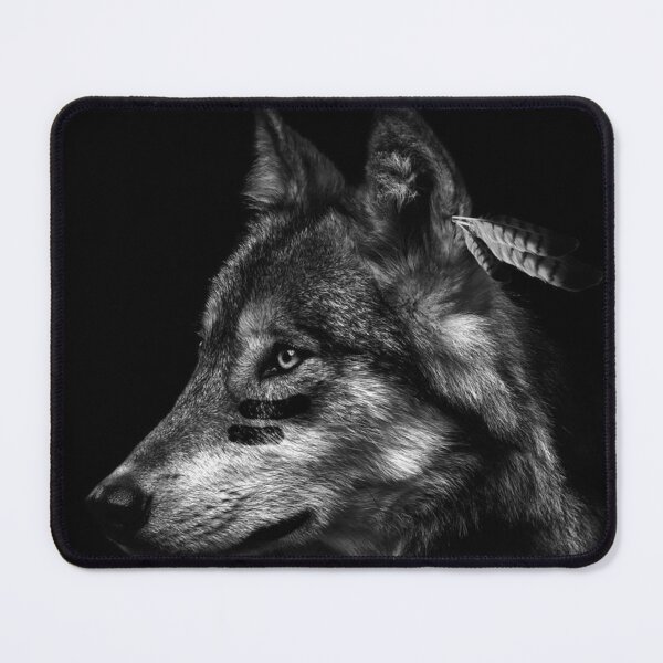 Item preview, Fierce Wolf – Black and White Wildlife Portrait designed and sold by Instel0759.