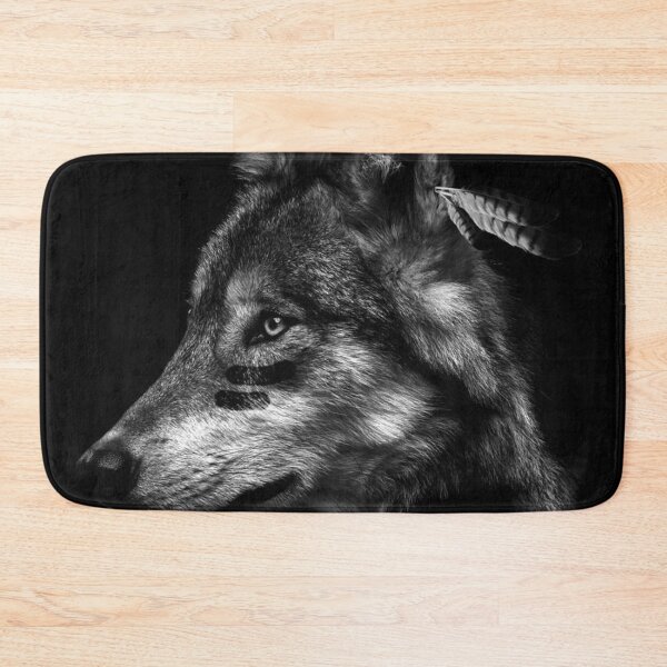 Item preview, Fierce Wolf – Black and White Wildlife Portrait designed and sold by Instel0759.