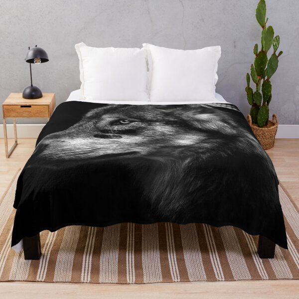 Item preview, Fierce Wolf – Black and White Wildlife Portrait designed and sold by Instel0759.