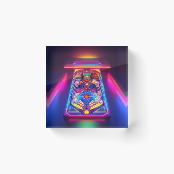 Item preview, Neon Pinball Machine, 3d Render, Vibrant Rainbow Spectrum designed and sold by Checho30.