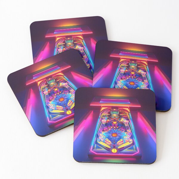 Item preview, Neon Pinball Machine, 3d Render, Vibrant Rainbow Spectrum designed and sold by Checho30.