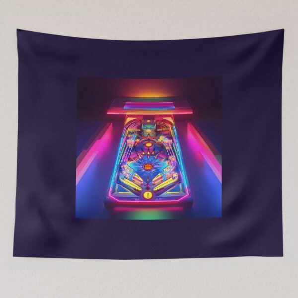 Item preview, Neon Pinball Machine, 3d Render, Vibrant Rainbow Spectrum designed and sold by Checho30.