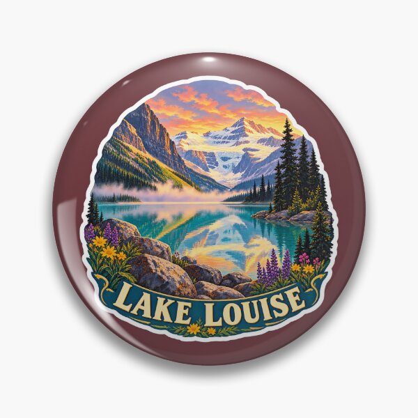 Item preview, Lake Louise Vintage Canadian Rockies Mountain Travel Print designed and sold by PinUpPizzazz.