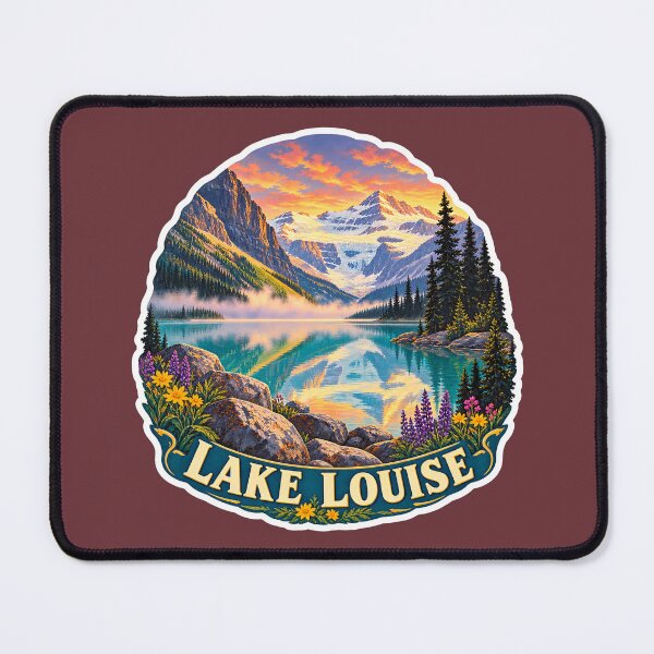 Item preview, Lake Louise Vintage Canadian Rockies Mountain Travel Print designed and sold by PinUpPizzazz.