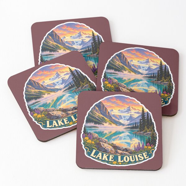 Item preview, Lake Louise Vintage Canadian Rockies Mountain Travel Print designed and sold by PinUpPizzazz.