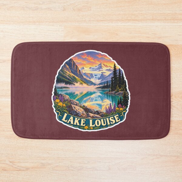 Item preview, Lake Louise Vintage Canadian Rockies Mountain Travel Print designed and sold by PinUpPizzazz.