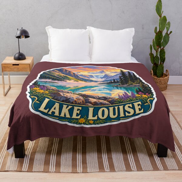 Item preview, Lake Louise Vintage Canadian Rockies Mountain Travel Print designed and sold by PinUpPizzazz.