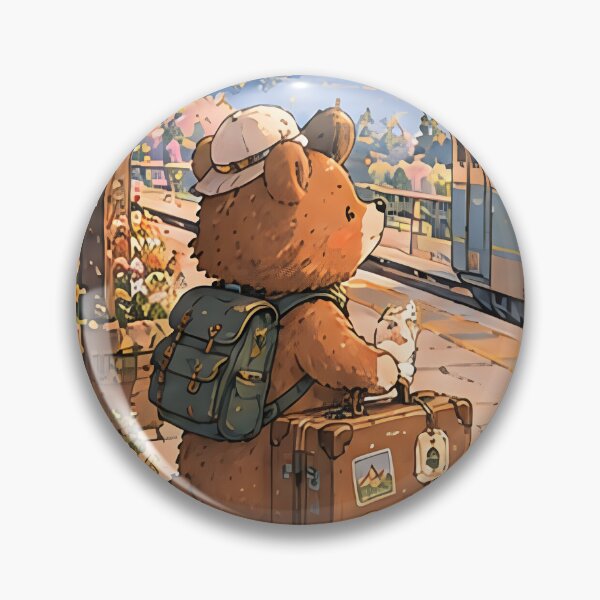 Item preview, Little Bear Traveler – Bear with Suitcase Design designed and sold by KWW SHOP.