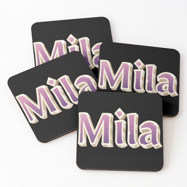 Item preview, Mila, nombre en dorado, rosa y morado con un estilo glamuroso. designed and sold by AloraDawnEve.